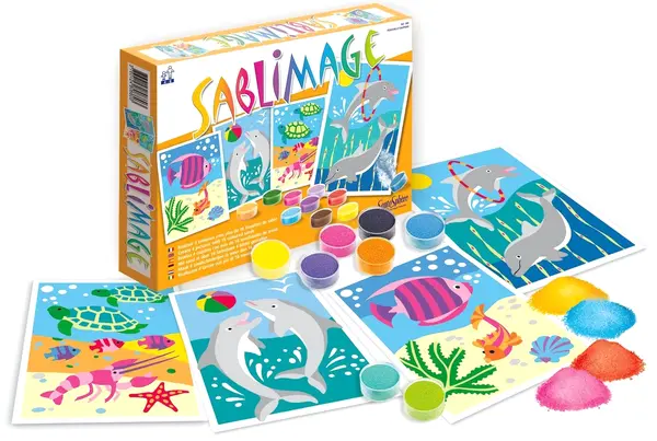 Set creativ pictura cu nisip Sentosphere Sablimage - pesti si delfini