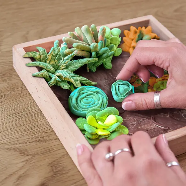 Set creativ - Wood&Craft DIY Succulents - Energy | Okto Clay
