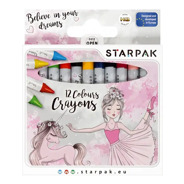 Set creioane cerate Starpak, Balerina, 12 culori