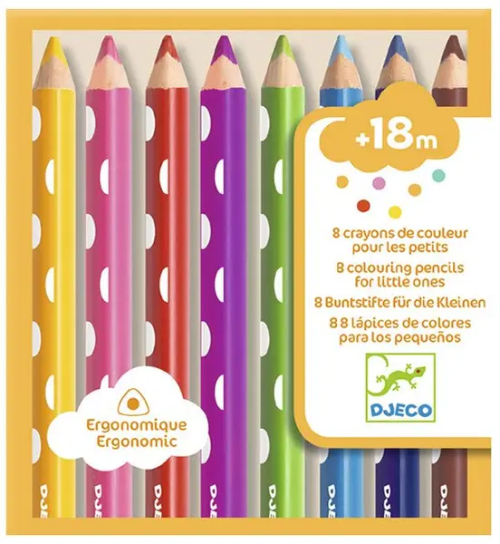 Set creioane colorate Djeco - 8 bucati, Pentru cei mici