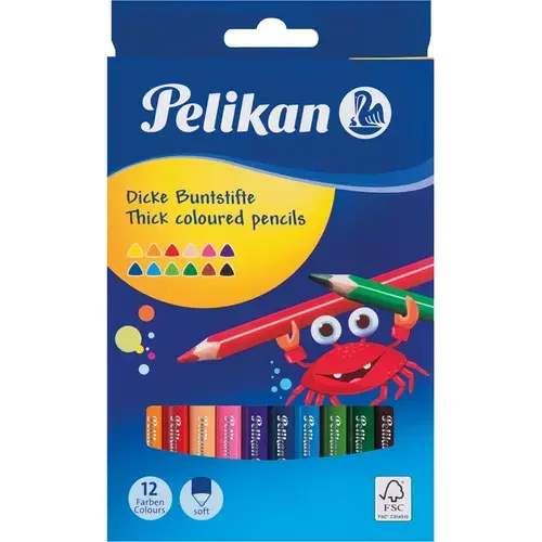 Set creioane colorate Pelikan, varf de 4 mm, 12 buc/set