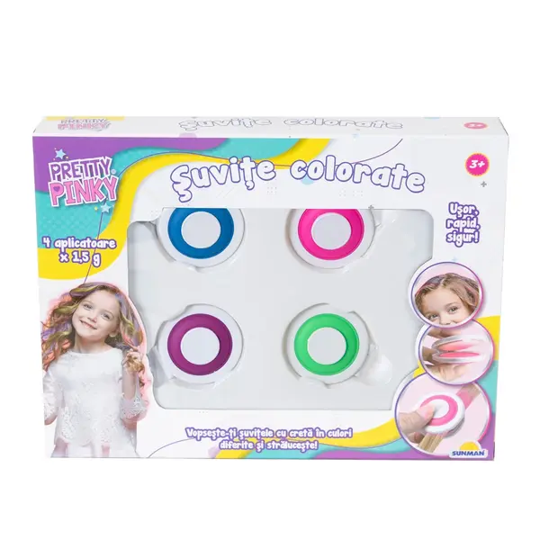 Set creta pentru colorarea parului, Pretty Pinky, Suvite colorate