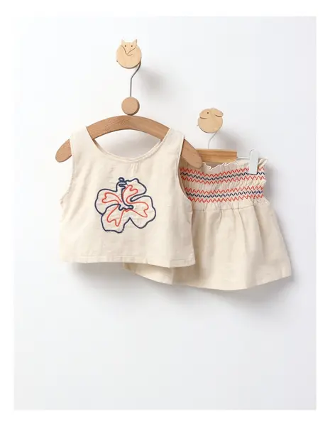 Set Crop Top Bella, model crem