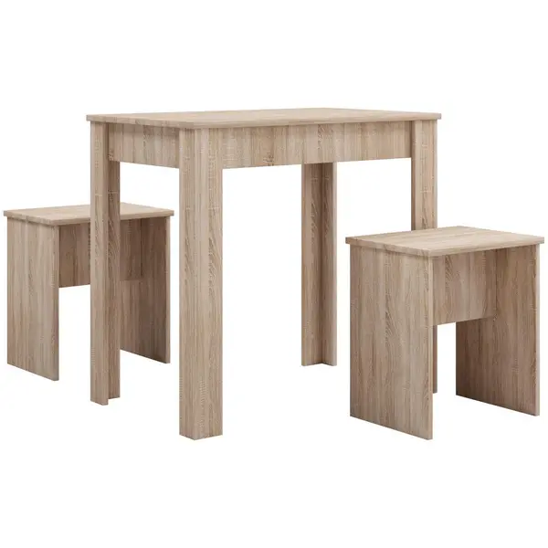 Set Cu Masă Și Scaune in material pe bază de lemn stejar Sonoma