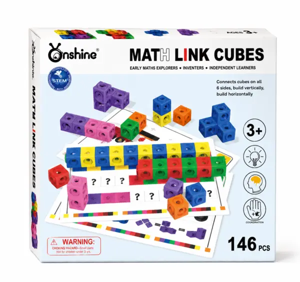 Set cuburi educative - 146 piese colorate pentru invatare si constructie