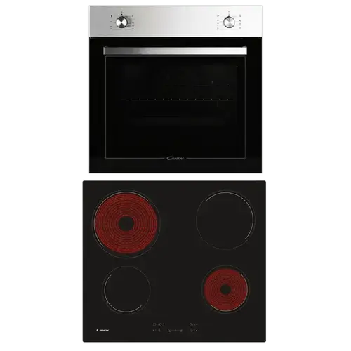 Set Cuptor + Plita incorporabile CANDY Moderna PCT20CXCH64CCB, Electric, 70 l, Clasa A+, Curatare Aquactiva, Ventilator asistat, 8 functii (Negru/Inox)
