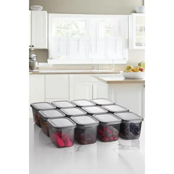 Set cutie de depozitare, Gri, 20x15x20 cm