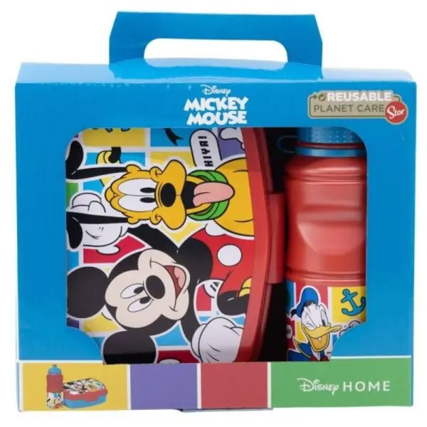 Set cutie sandwich si sticla pentru lichide, 400 ml, multicolor, Better Together, Mickey Mouse, Disney Engros