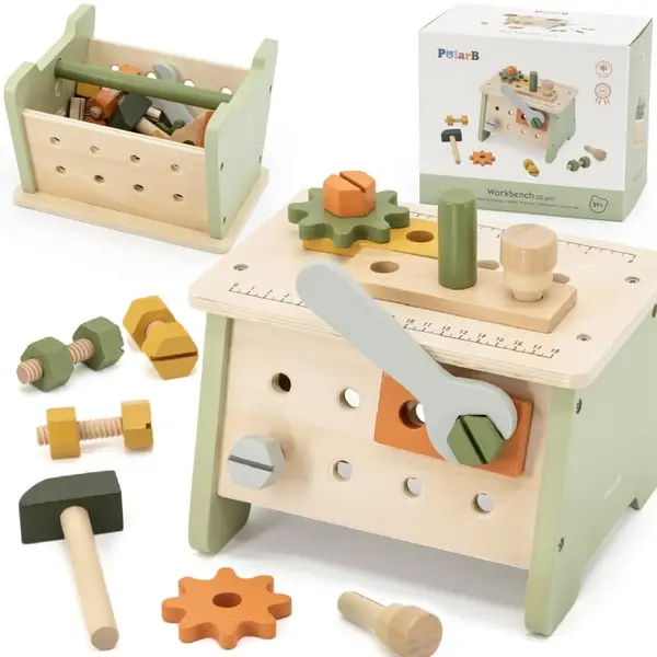 Set cutie scule Viga PolarB, lemn, 21 piese, multicolor KID442490, la doar 149,00 lei