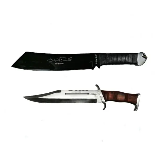 Set Cutit Baioneta 42 cm si Maceta Rambo 56,5 cm, DEPOX , Teaca inclusa