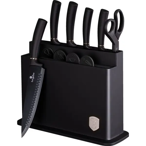 Set Cutit cu tocatoare Matte Black Berlinger Haus BH 2492