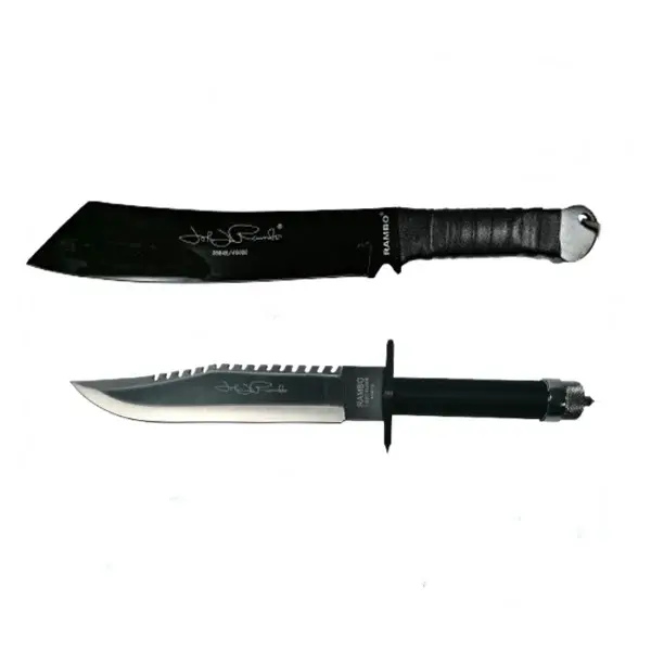Set Cutit de vanatoare First Blood si Maceta Rambo, DEPOX , Teaca inclusa