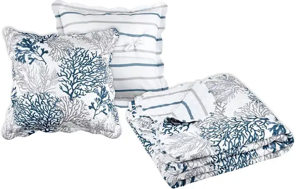 Set cuvertură cu 2 fețe de pernă STOF - Quiberon, 240 x 220 cm, Gri