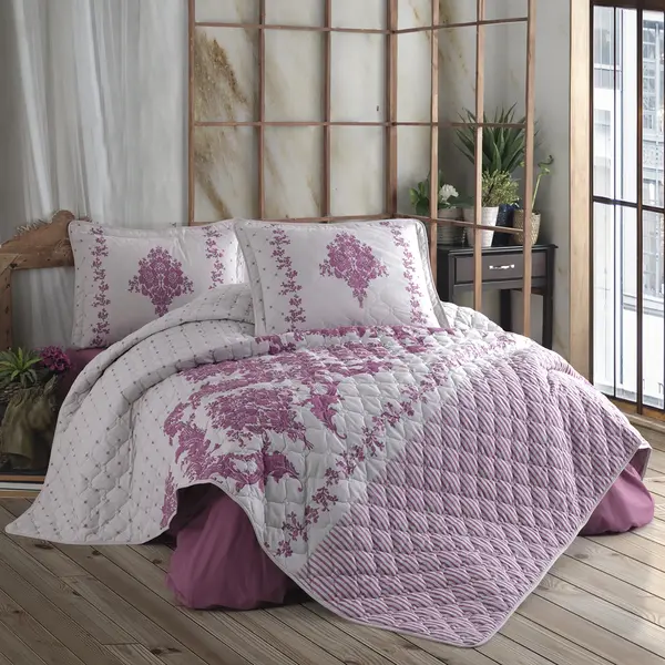Set cuvertura de pat dublu, 3 piese, Bumbac 100%, 240x260cm, Clasy, ANKA