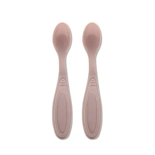 Set de 2 lingurite Lorelli My Friend, margine rotunjita, 6 luni+, Roz