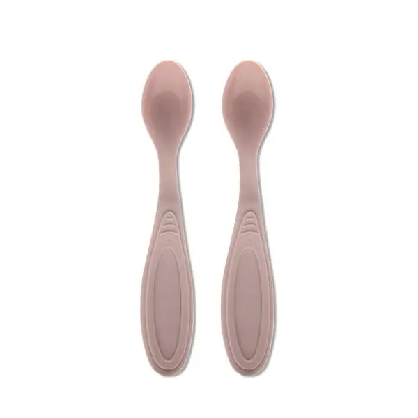 Set de 2 lingurite My Friend Mellow Rose cu margine rotunjita 6 luni+
