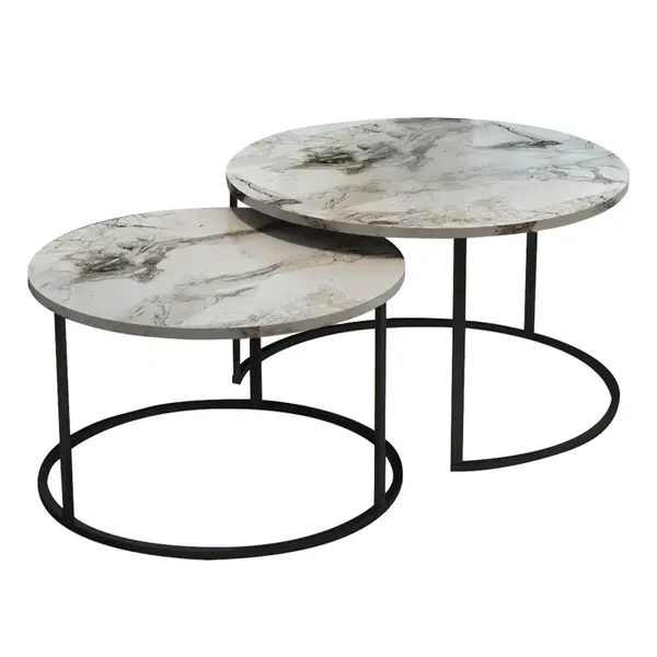 Set de 2 masute de cafea Solme, 60x60x40 cm