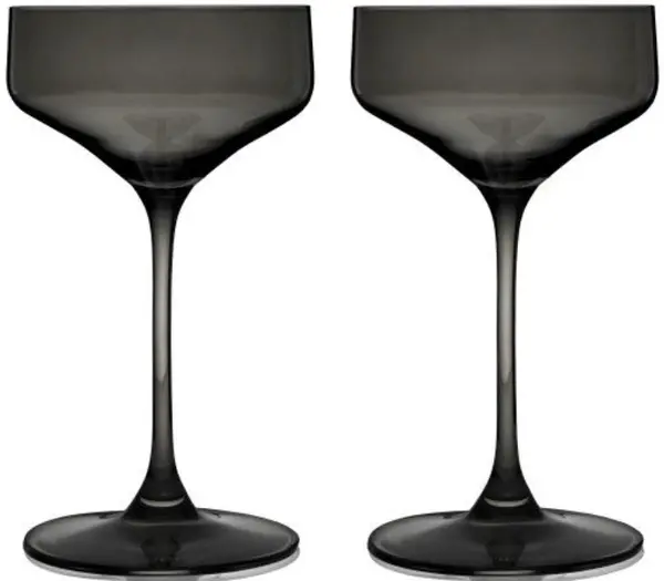 Set de 2 pahare de cocktail coupe Viski - Nouveau, 192 ml, gri fumuriu