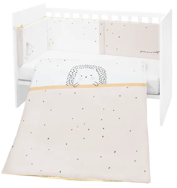 Set de 2 piese de lenjerie de pat pentru copii KikkaBoo - EU style, 60 х 120 cm, Hedge hugs