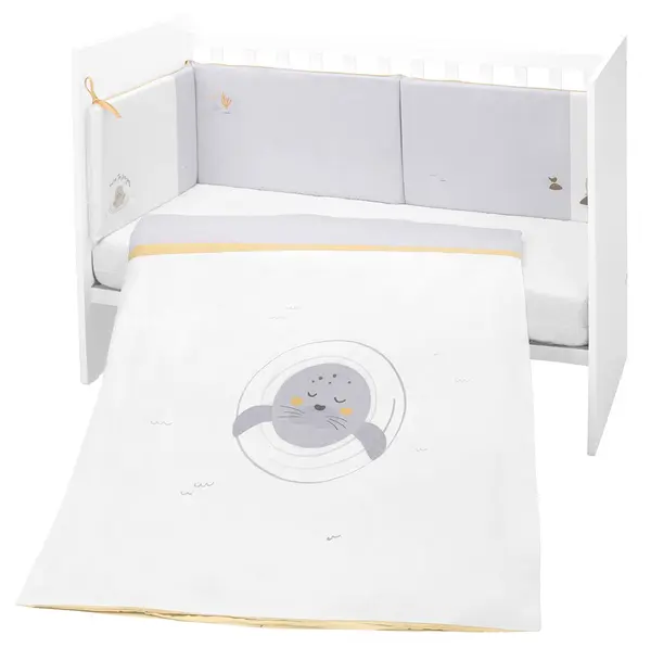 Set de 2 piese de lenjerie de pat pentru copii KikkaBoo - EU style, 60 х 120 cm, Seally Me