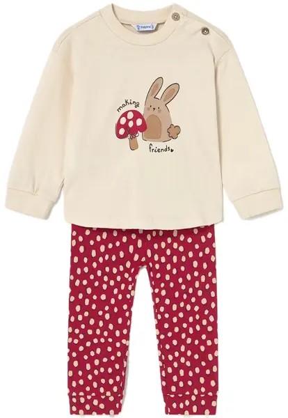 Set de 2 piese Mayoral - Bluză și colanți, roșii , oversize, 18 luni