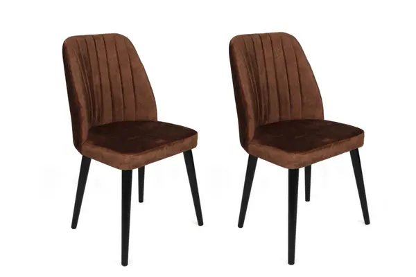 Set de 2 scaune Alfa-436, Maro- Negru
