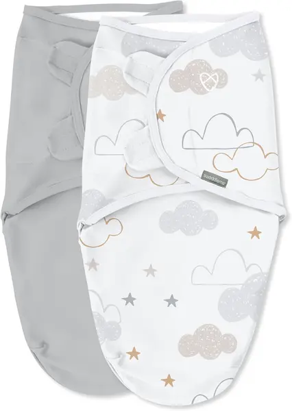 Set de 2 scutece pentru înfășat Ingenuity - SwaddleMe, Space & Clouds