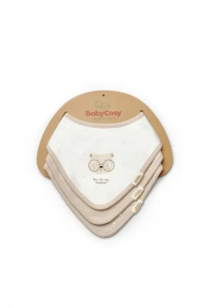 Set de 3 bavete pentru nou nascut, 100 bumbac organic, TeddyBear, BabyCosy