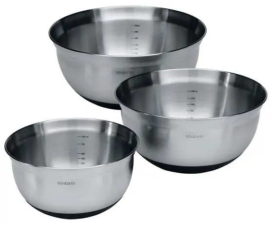 Set de 3 boluri pentru amestecat Brabantia, 1 + 1.6 + 3 l