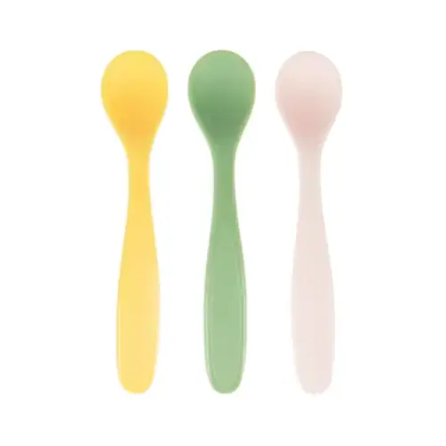 Set de 3 lingurite flexibile pentru bebelusi Badabulle Pastel