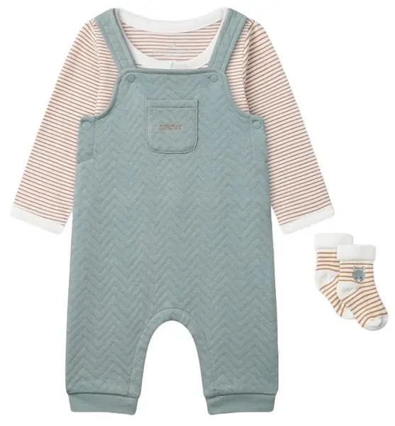Set de 3 piese Sergent Major - Salopetă, body și șosete, 1 m