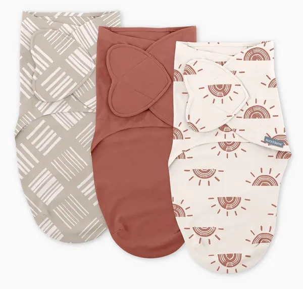 Set de 3 scutece pentru înfășat Ingenuity – SwaddleMe, Rising Sun