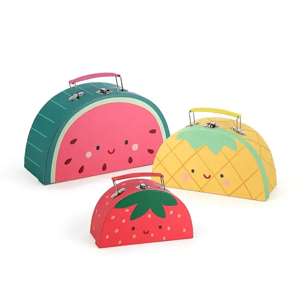 Set de 3 valize din carton - Fructe Sarah Betz - Vilac