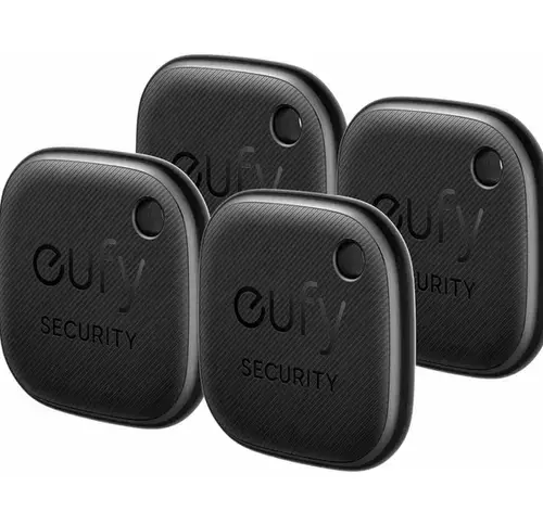 Set de 4 Eufy, Security SmartTrack Link, compatibil cu iOS, Rezistent la apa (Negru)