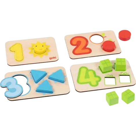 Set de 4 puzzle cu piese mari, pentru toddler, Invat numerele