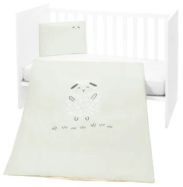 Set de 5 piese de lenjerie de pat pentru copii KikkaBoo - Sleepy Sheep