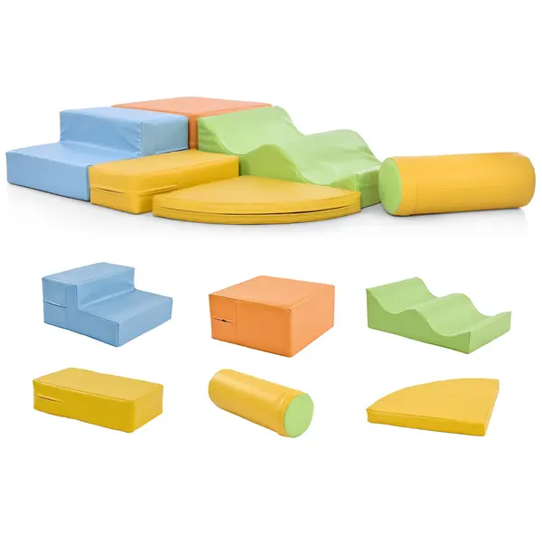 Set de 6 blocuri mari pentru joacă și cățărat, Multicolor | Aosom Romania