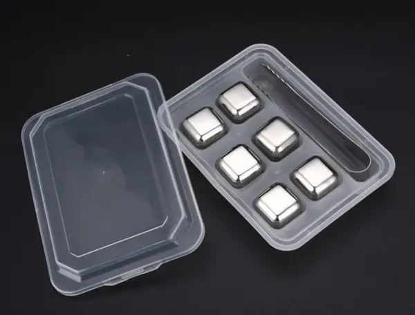 Set de 6 cuburi de gheață și un clește Morello - Oţel inoxidabil