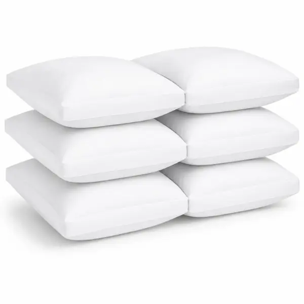 Set de 6 perne Hotel Luxury dreptunghiulare 50x70cm cu puf siliconizat, alb