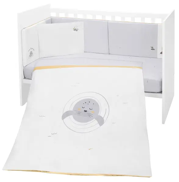 Set de 6 piese de lenjerie de pat pentru copii KikkaBoo - Seally Me, 60 х 120 cm