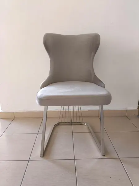 SET DE 6 SCAUNE STELLA GRI/BEJ CU ARGINTIU