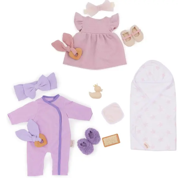 Set de accesorii pentru păpuși Battat Lulla Baby - Haine pentru fete, 11 piese
