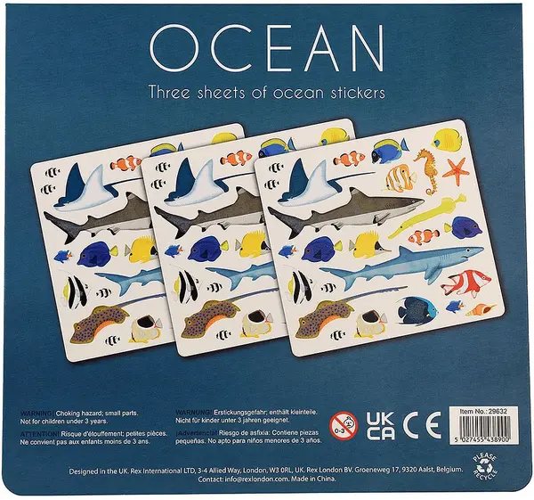 Set de autocolante Rex London - Ocean Animals, 3 foi