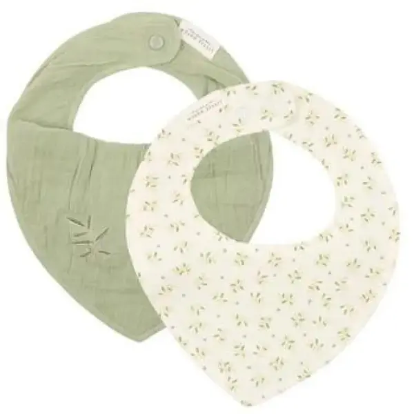 Set de bandane din muselină Little Dutch Blueberry Leaves - 2 buc, Sage