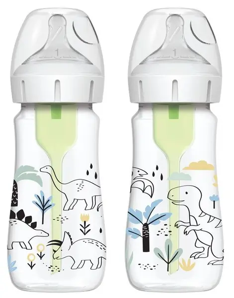 Set de biberoane Dr. Brown's Options+ - Anti-Colic, 270 ml, Dinozauri, 2 buc.