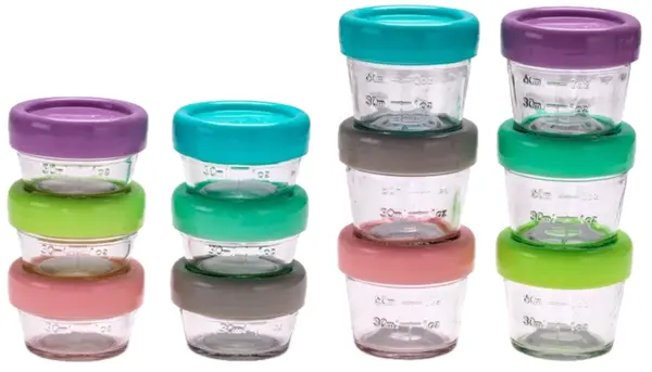 Set de boluri de sticlă cu capac Melii - Multicolor, 6 x 59 ml, 6 x 118 ml