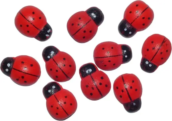 Set de buburuze din lemn pentru activitati craft 10 bucati Set de buburuze din lemn pentru activitati craft 10 bucati