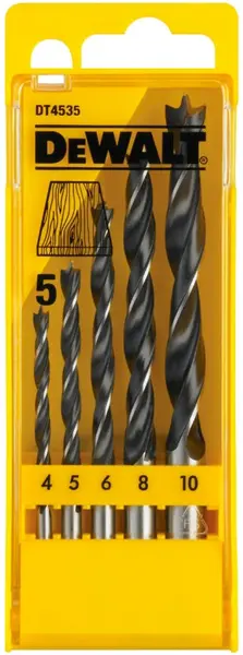 Set de burghie pentru lemn DeWALT - DT4535, 4-10 mm, 5 buc