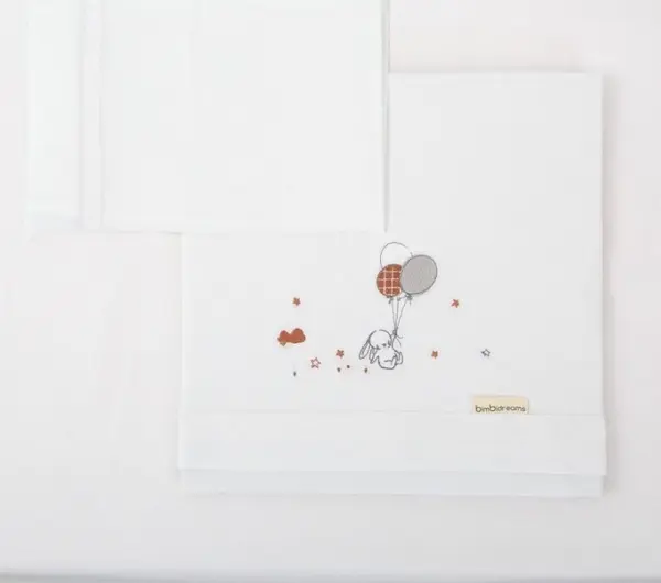 Set de cearșafuri pentru bebeluși Bimbidreams - Jolie, 3 piese, 50 x 80 cm