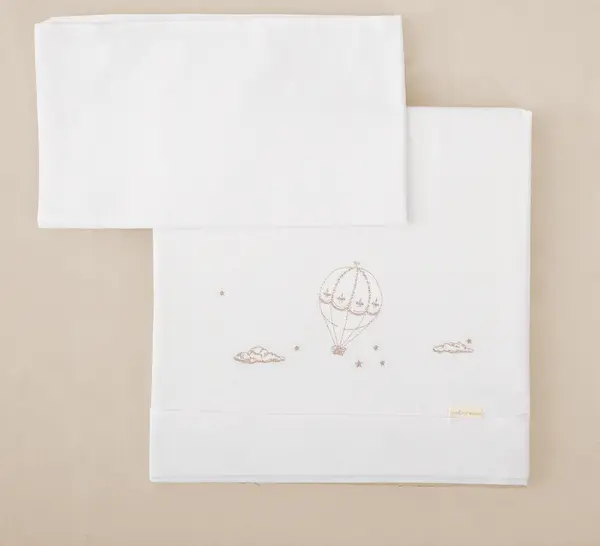 Set de cearșafuri pentru bebeluși Bimbidreams - Noe, 3 piese, 80 x 140 cm